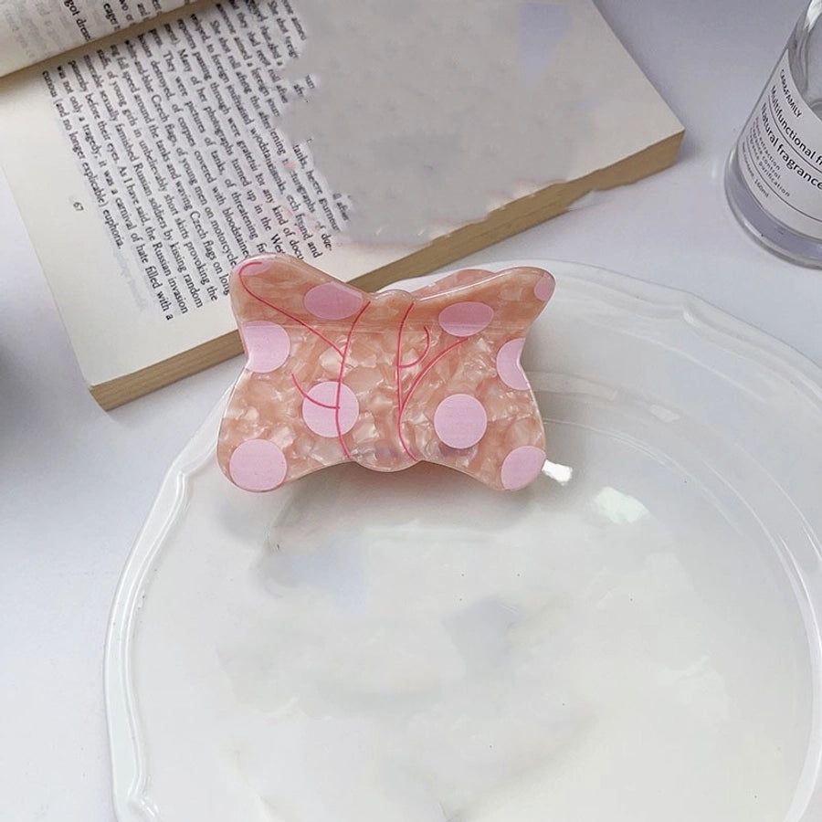 simple style bow knot acetic acid sheets printing hair claws