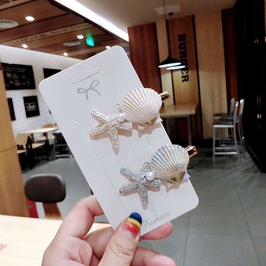 Japanese Style  Internet Celebrity Hair Clip Ocean Style Starfish Shell Duckbill Clip Bangs Clip Side Clip Japanese and Korean Style  Hair Accessories Women
