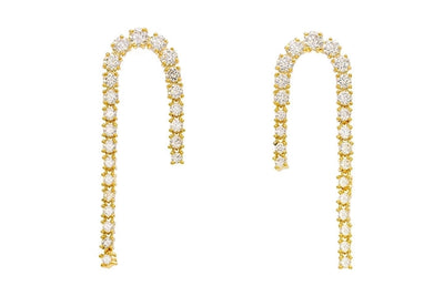 1 Pair Vintage Style Classic Style Geometric Plating Copper Zircon Drop Earrings