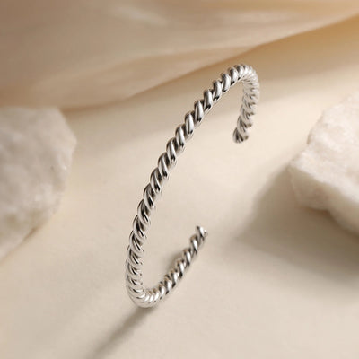Retro Simple Style Commute Geometric 304 Stainless Steel Cuff Bracelets In Bulk