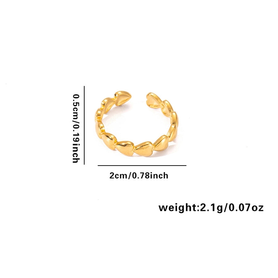 Jewelry Elegant Leaf Heart Shape Titanium Steel Open Rings