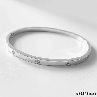 Casual Elegant Heart Shape 304 Stainless Steel 16K Gold Plated White Gold Plated Bracelets Bangle In Bulk