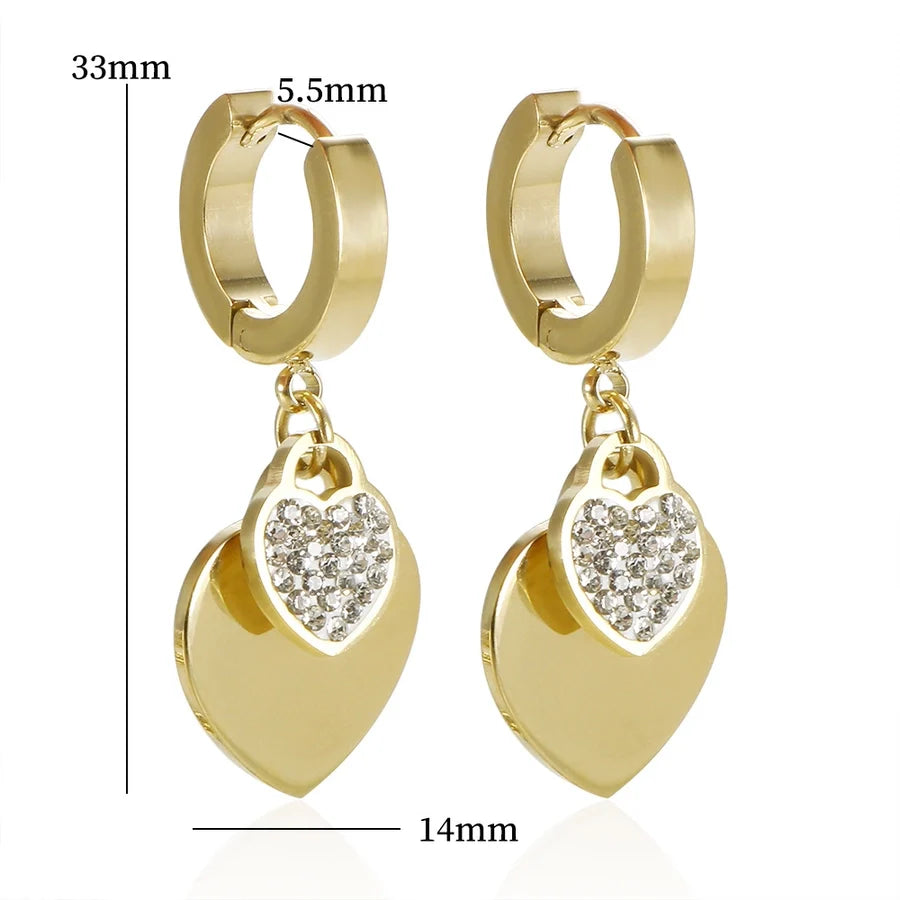Jewelry Elegant Simple Style Heart Shape 304 Stainless Steel Plating Bracelets Earrings Necklace