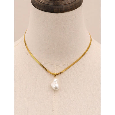 Jewelry Simple Style Classic Style Irregular 304 Stainless Steel Pearl Pendant Necklace