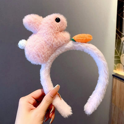 Headwear Cute Super Cute Plush Rabbit Hairband Women's Autumn and Winter Face Washing Non-slip Headband Internet Celebrity TikTok Other Hair Accessories