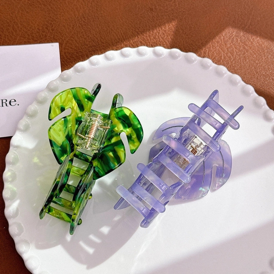 Women's Basic Simple Style Leaves Acetic acid sheets Hair Claws