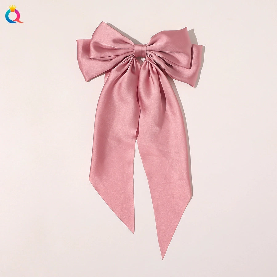 simple style bow knot cloth printing hair clip 1 piece