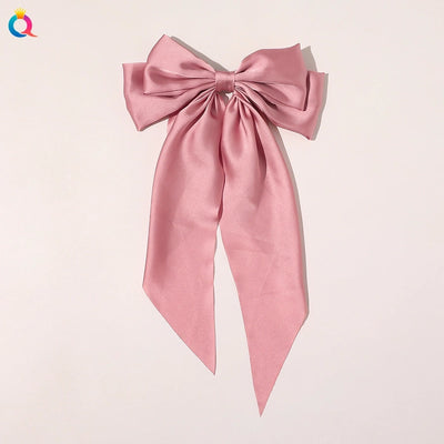 simple style bow knot cloth printing hair clip 1 piece
