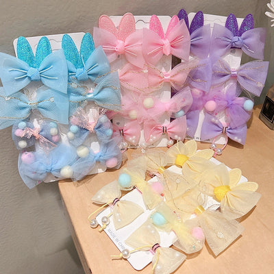 Girl'S Sweet Bow Knot Cloth Hair Clip