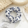 cute sweet color block cloth rib-knit hair tie