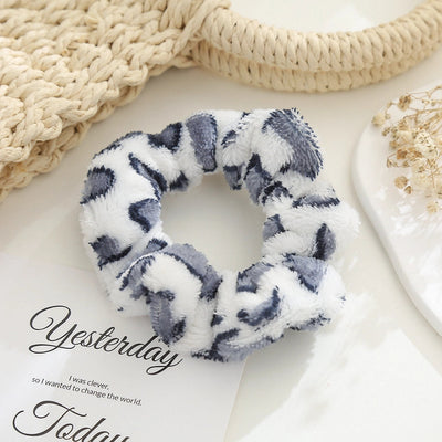 cute sweet color block cloth rib-knit hair tie