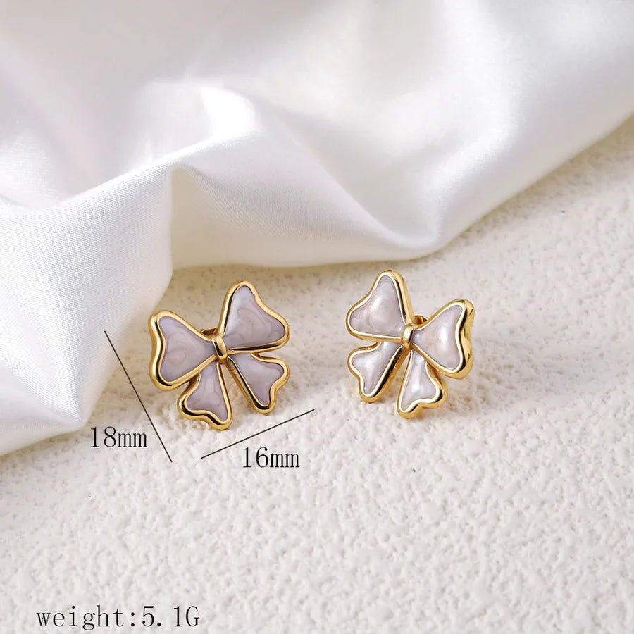 1 Pair Simple Style Commute Geometric Heart Shape Plating Titanium Steel Drop Earrings Earrings Ear Studs
