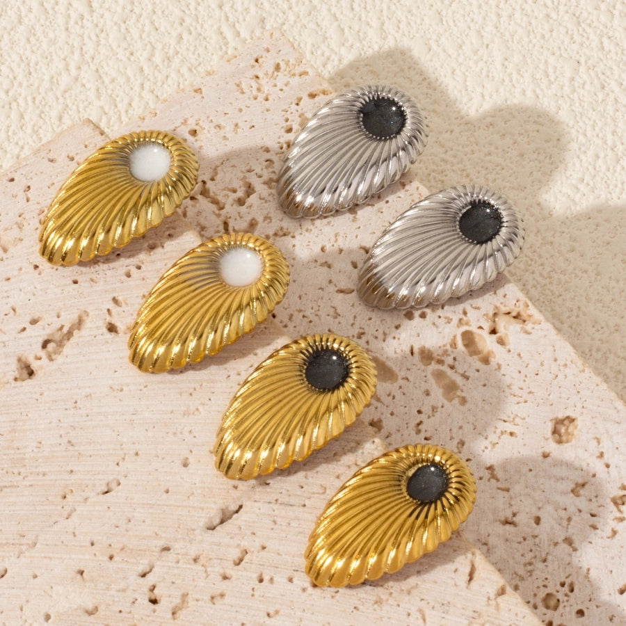 1 Pair Simple Style Geometric Water Droplets 304 Stainless Steel Ear Studs