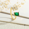 Copper Inlay Geometric Square Zircon Open Rings
