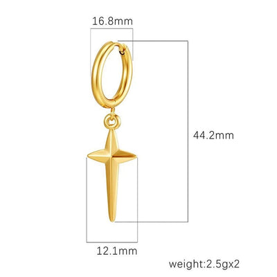 1 Pair Simple Style Star 304 Stainless Steel Drop Earrings