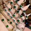 Copper Inlay Water Droplets Heart Shape Rectangle Artificial Gemstones Bracelets