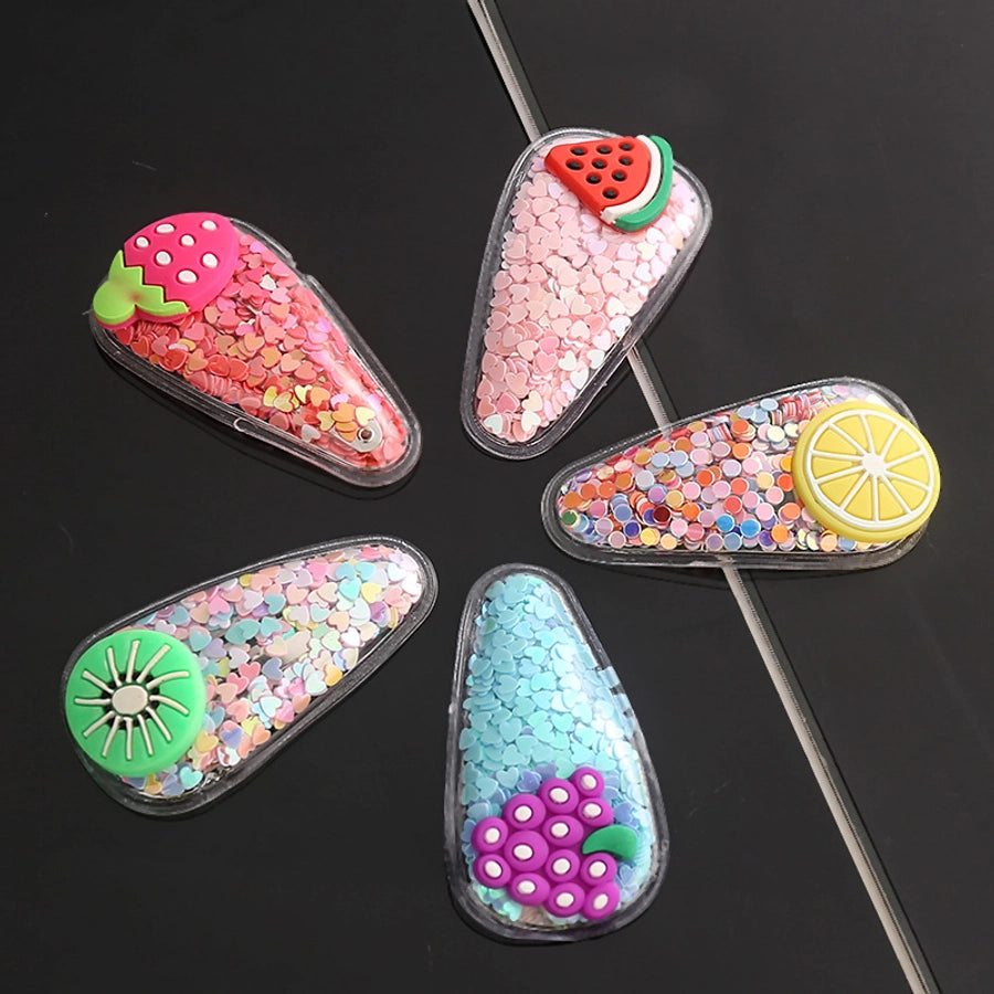 cute fruit sequin plastic hair clip 1 piece
