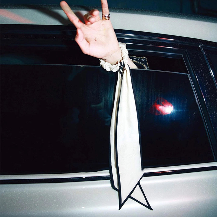 imported hair accessories simple sweet black and white bow hair band hair tie silk scarf headband temperament ribbon hair ring