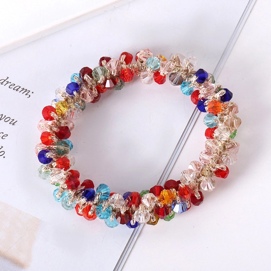 elegant geometric imitation pearl rhinestone hair tie