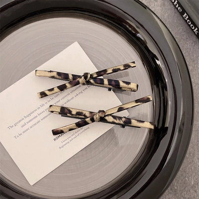 Women's Casual Simple Style Bow Knot Pu Leather Hair Clip