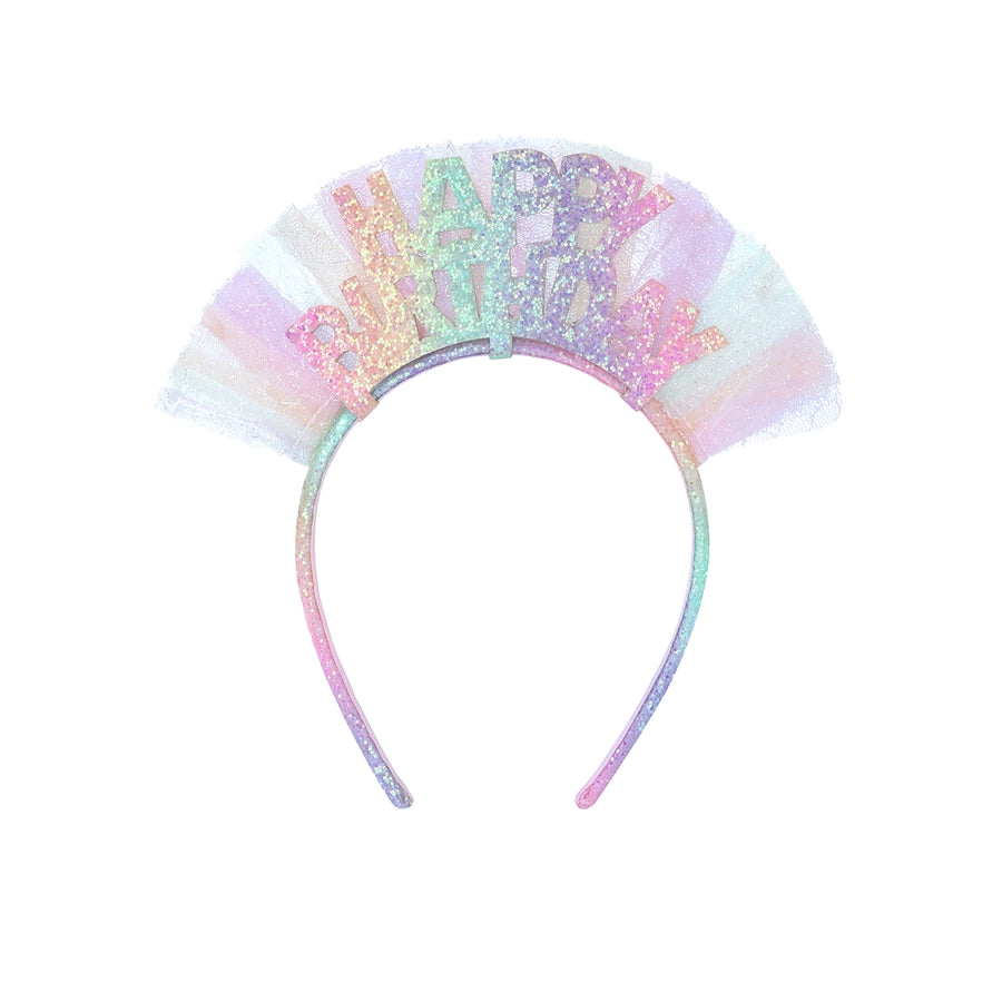 Kid'S Cute Romantic Sweet Letter Plastic Cloth Sequins Net Yarn Hair Band