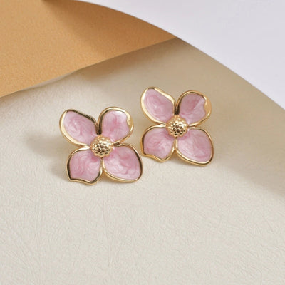 1 Pair Casual Pastoral Simple Style Flower 304 Stainless Steel Ear Studs