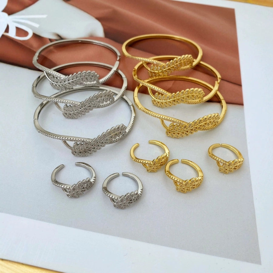 Jewelry Vintage Style Classic Style Grain Copper Zircon Plating Rings Bracelets