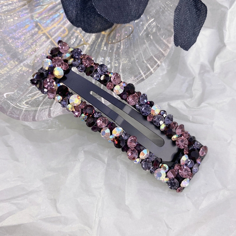 korean rhinestone bb hairpin no trace crystal hollow water drop square triangle super flash bangs hairpin hair accessories