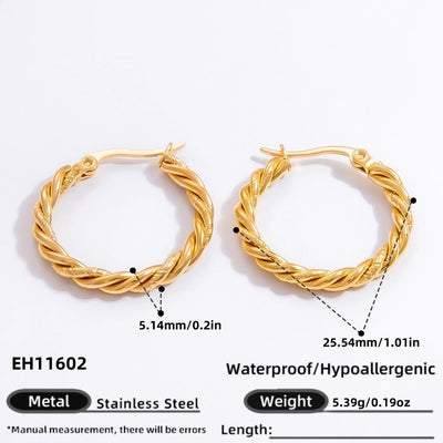 1 Pair Elegant Solid Color Plating Inlay 304 Stainless Steel Pearl 18K Gold Plated Earrings Ear Studs