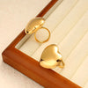 Jewelry Elegant Cute Heart Shape 304 Stainless Steel 18K Gold Plated Rings