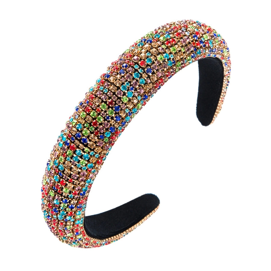 retro simple full drill sponge wide-brimmed rhinestone headband