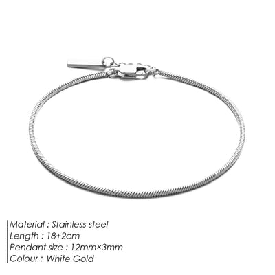Hip-Hop Simple Style Geometric 304 Stainless Steel 18K Gold Plated White Gold Plated Bracelets In Bulk