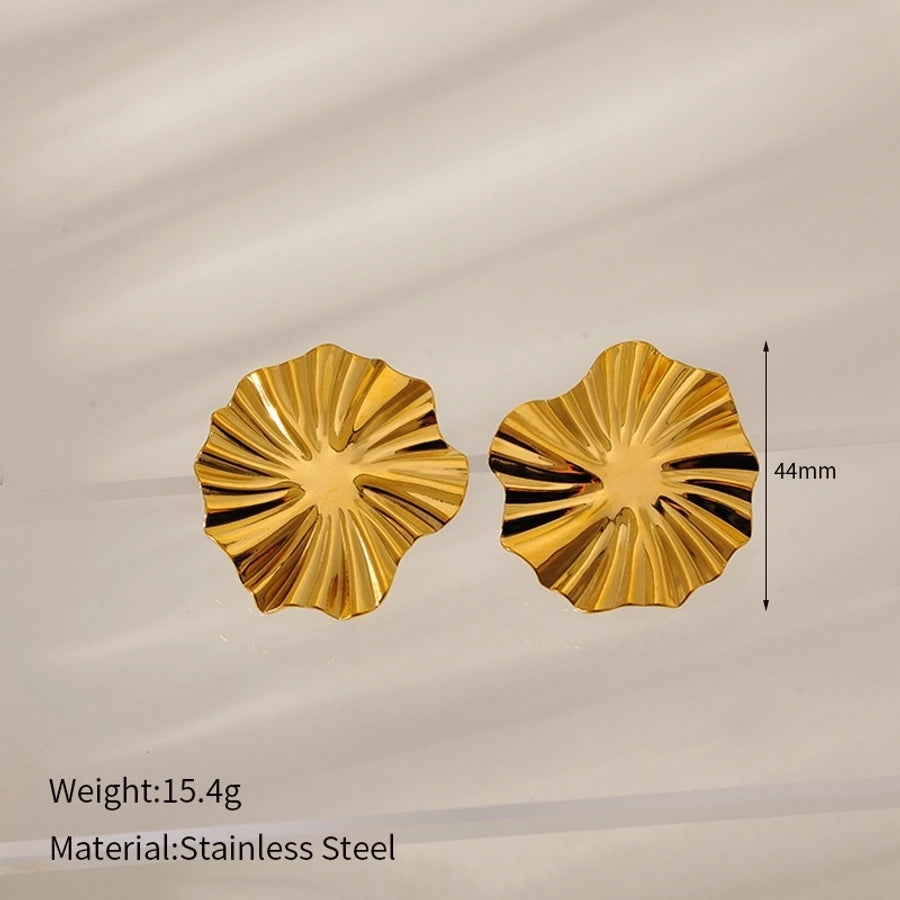 1 Pair Elegant Classic Style Geometric Circle Flower 304 Stainless Steel Ear Studs