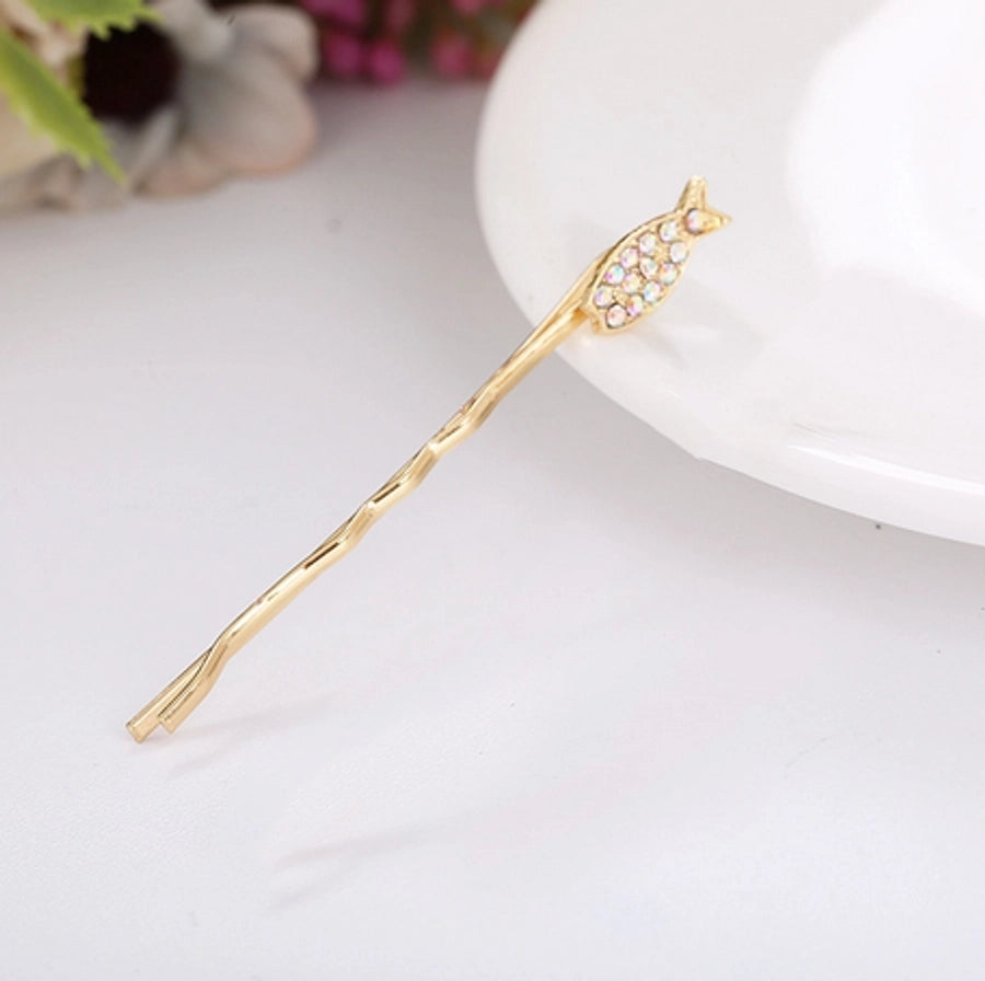 Women's Cute Basic Classic Style Heart Shape Fish Alloy Hair Clip