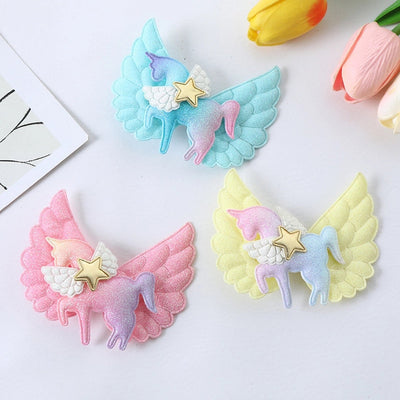 Women's Cute Star  Wings Cloth Hair Clip