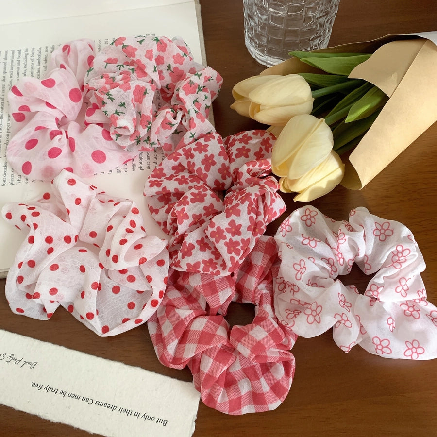 Women's Korean Style IG Style Ditsy Floral Polka Dots Hair Tie
