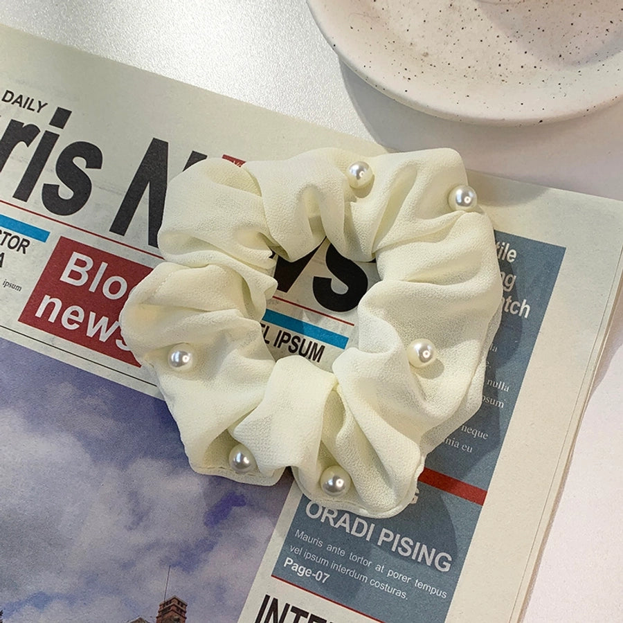 cute solid color cloth flannel hair tie