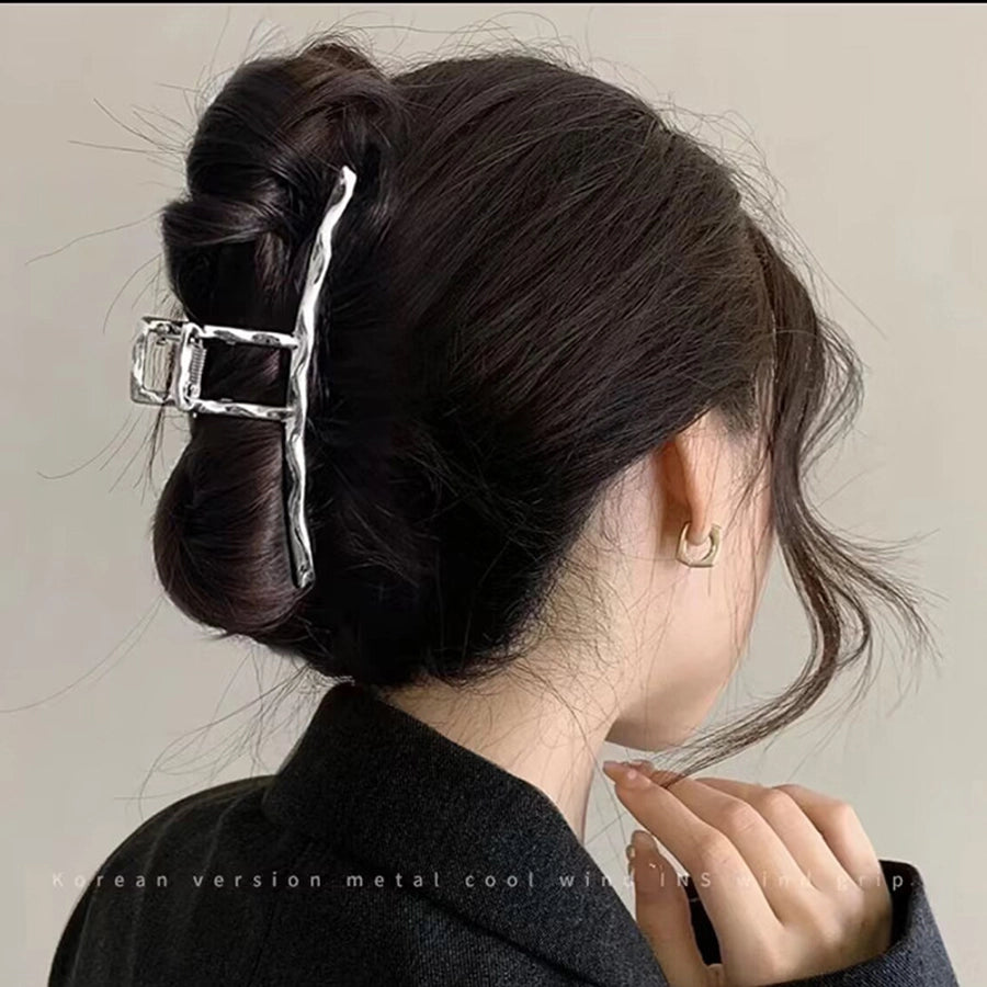 fashion flower metal plating artificial rhinestones hair claws 1 piece