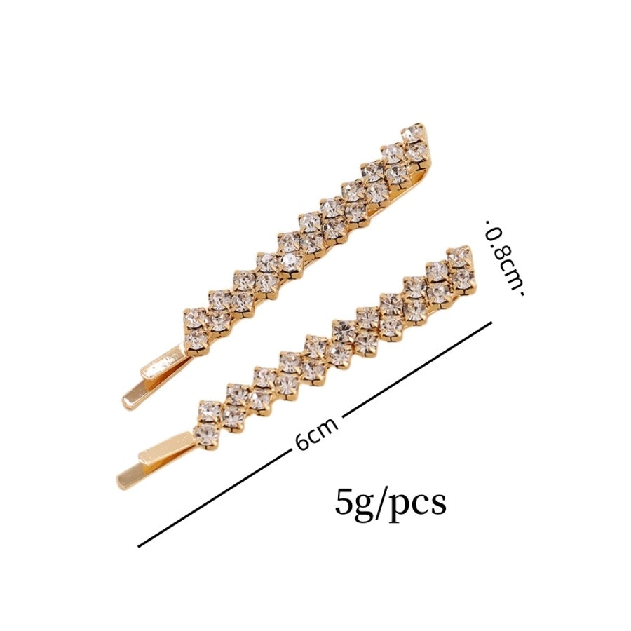 elegant solid color alloy inlay rhinestones hair clip