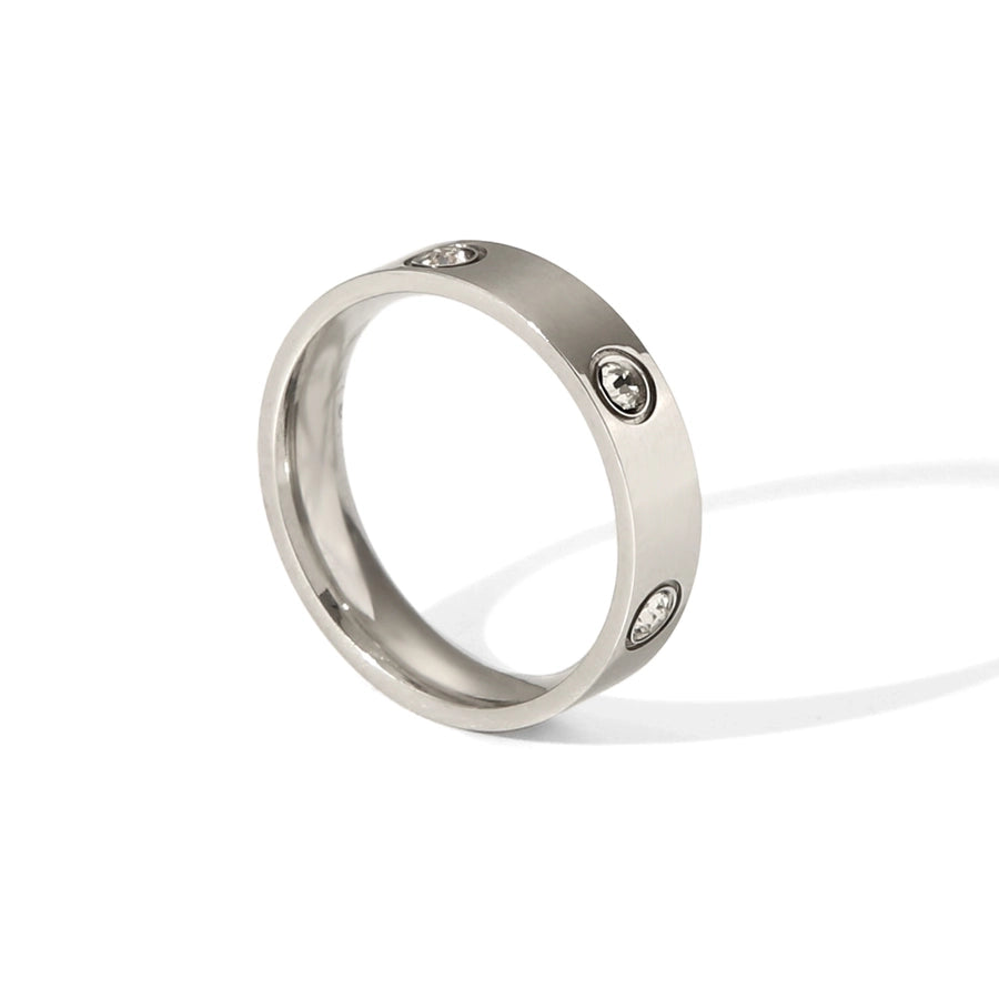 Jewelry IG Style Casual French Style Geometric 304 Stainless Steel Titanium Steel Zircon 18K Gold Plated Rings Bracelets