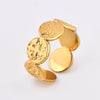 Jewelry Elegant Geometric Solid Color 304 Stainless Steel 18K Gold Plated Open Rings