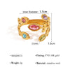 Jewelry IG Style Vacation French Style Geometric 304 Stainless Steel Zircon 18K Gold Plated Open Rings