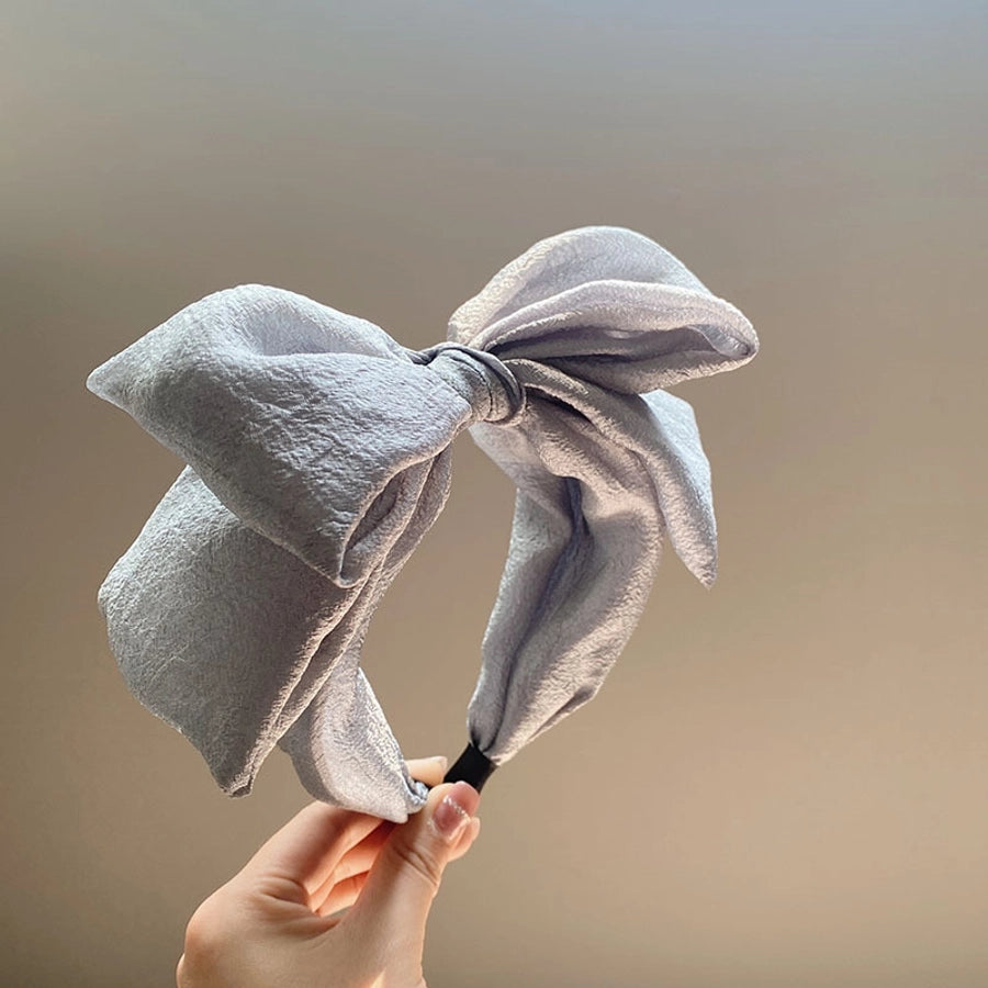 fashion bow knot gauze pleated hair band 1 piece