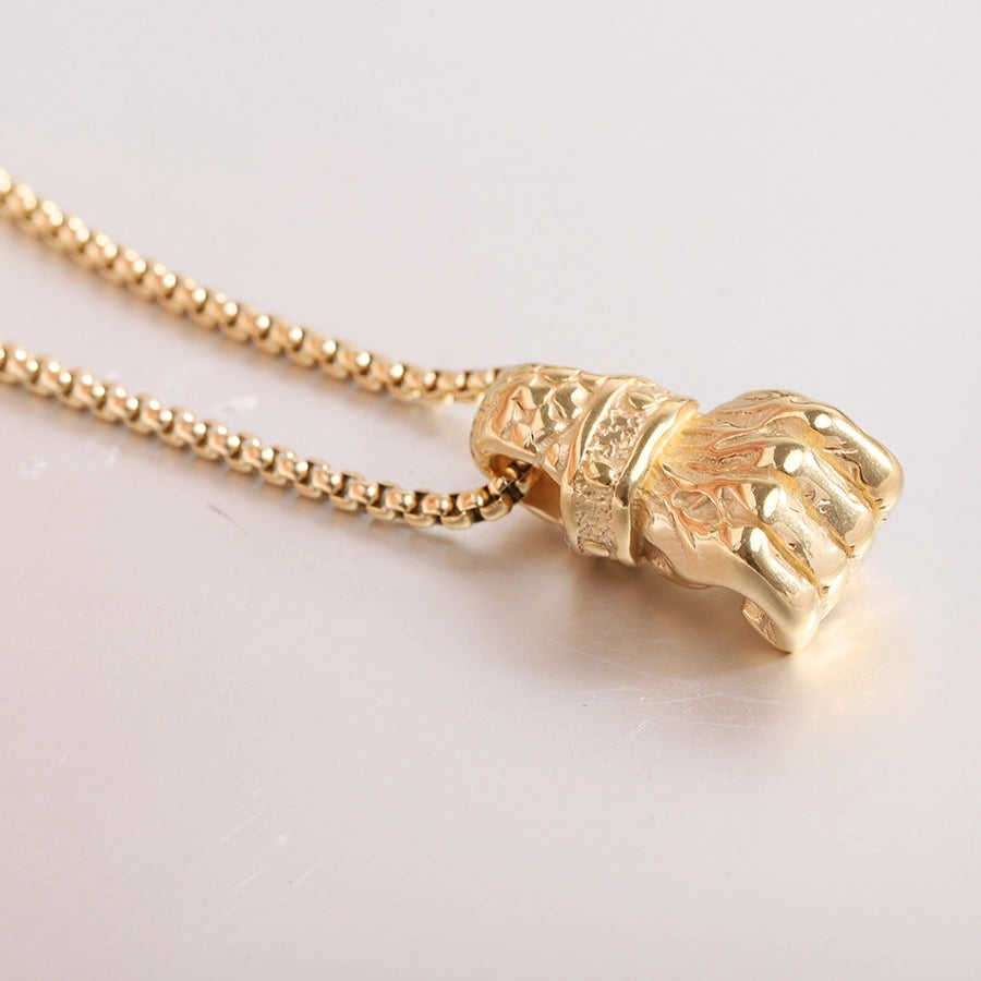 Jewelry Retro Fist Titanium Steel Plating Pendant Necklace