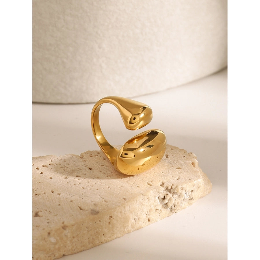 Jewelry Elegant Luxurious Classic Style Solid Color 304 Stainless Steel Open Rings