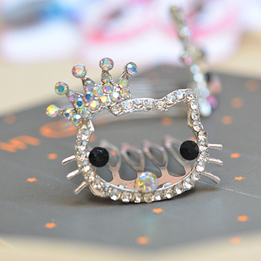 fashion crown gauze epoxy inlay rhinestones hair clip hair band 1 piece