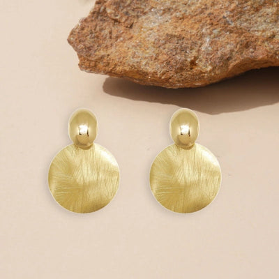 1 Pair Elegant Round Plating 304 Stainless Steel 18K Gold Plated Drop Earrings