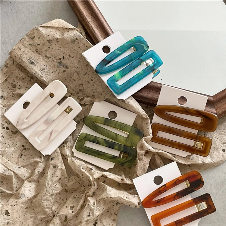 simple style geometric acetic acid sheets hair clip 1 pair