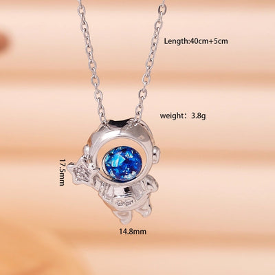 Jewelry Cute IG Style Astronaut Starry Sky 304 Stainless Steel Copper Necklace