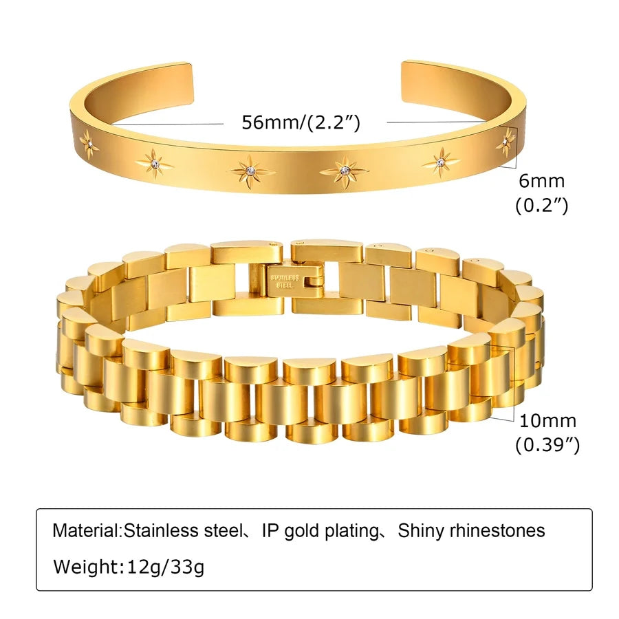 IG Style French Style Classic Style Devil's Eye 304 Stainless Steel 18K Gold Plated Zircon Bracelets Bangle In Bulk